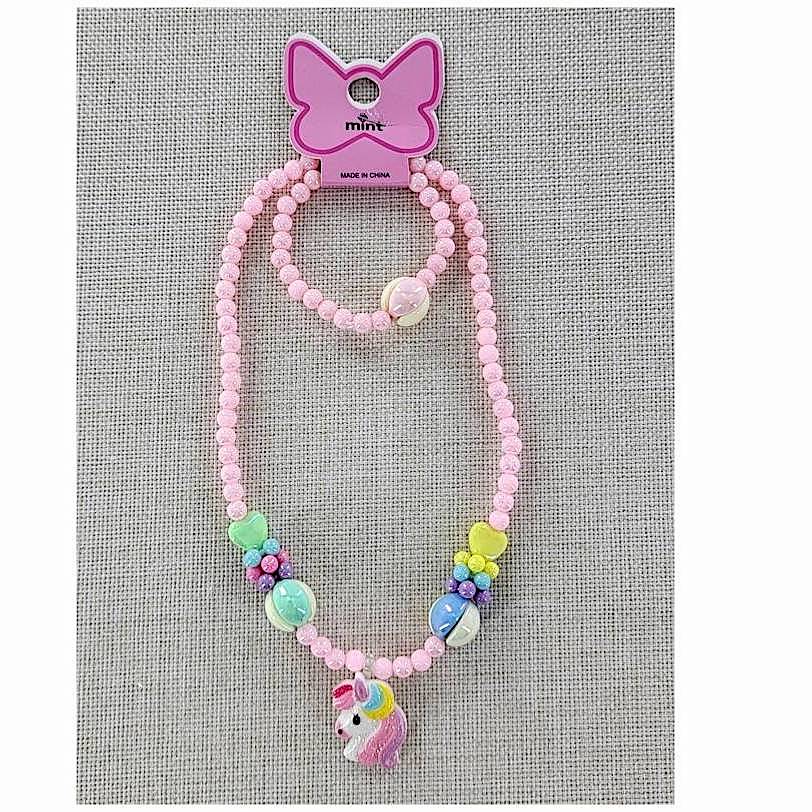 YNK206 - Unicorn Necklace & Bracelet Set