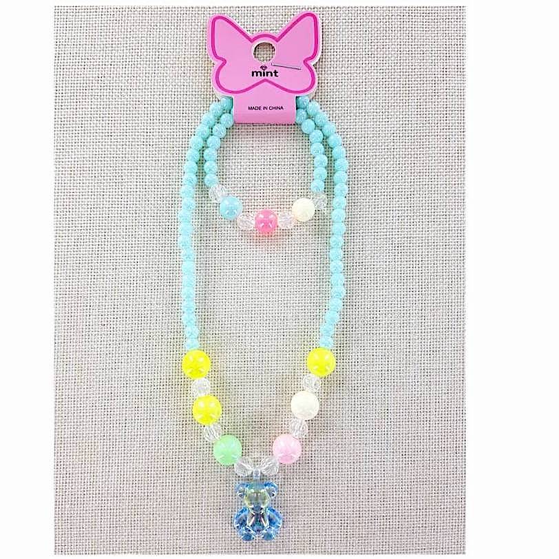 YNK212 - Teddy Bear Necklace & Bracelet Set