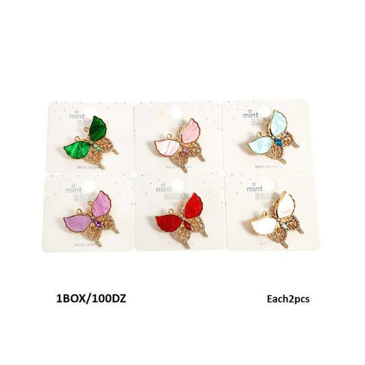 Rhinestone Resin Butterfly Brooch