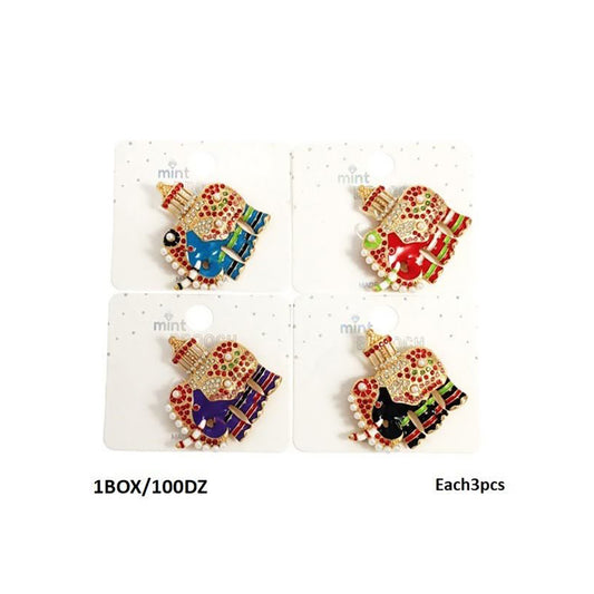 Rhinestone & Pearl Royal Elephant Brooch