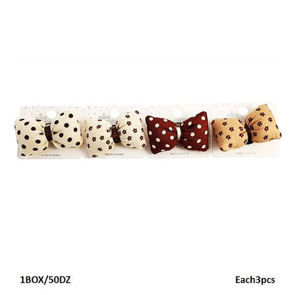 Puffy Flower & Polka Dots Hair Bow Clip