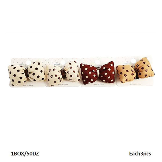 Puffy Flower & Polka Dots Hair Bow Clip
