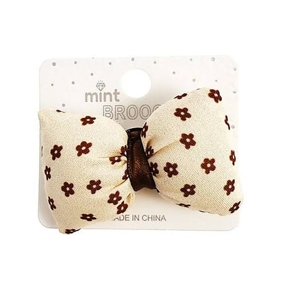 Puffy Flower & Polka Dots Hair Bow Clip