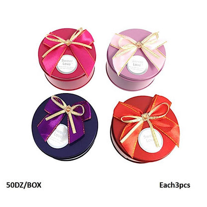 Metal Tin Gift Box with Bow