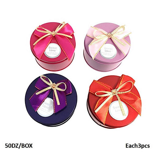 Metal Tin Gift Box with Bow