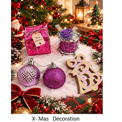 Assorted Purple Christmas Ornaments Box
