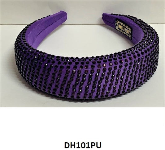 Purple Rhinestone Puffy Hairband