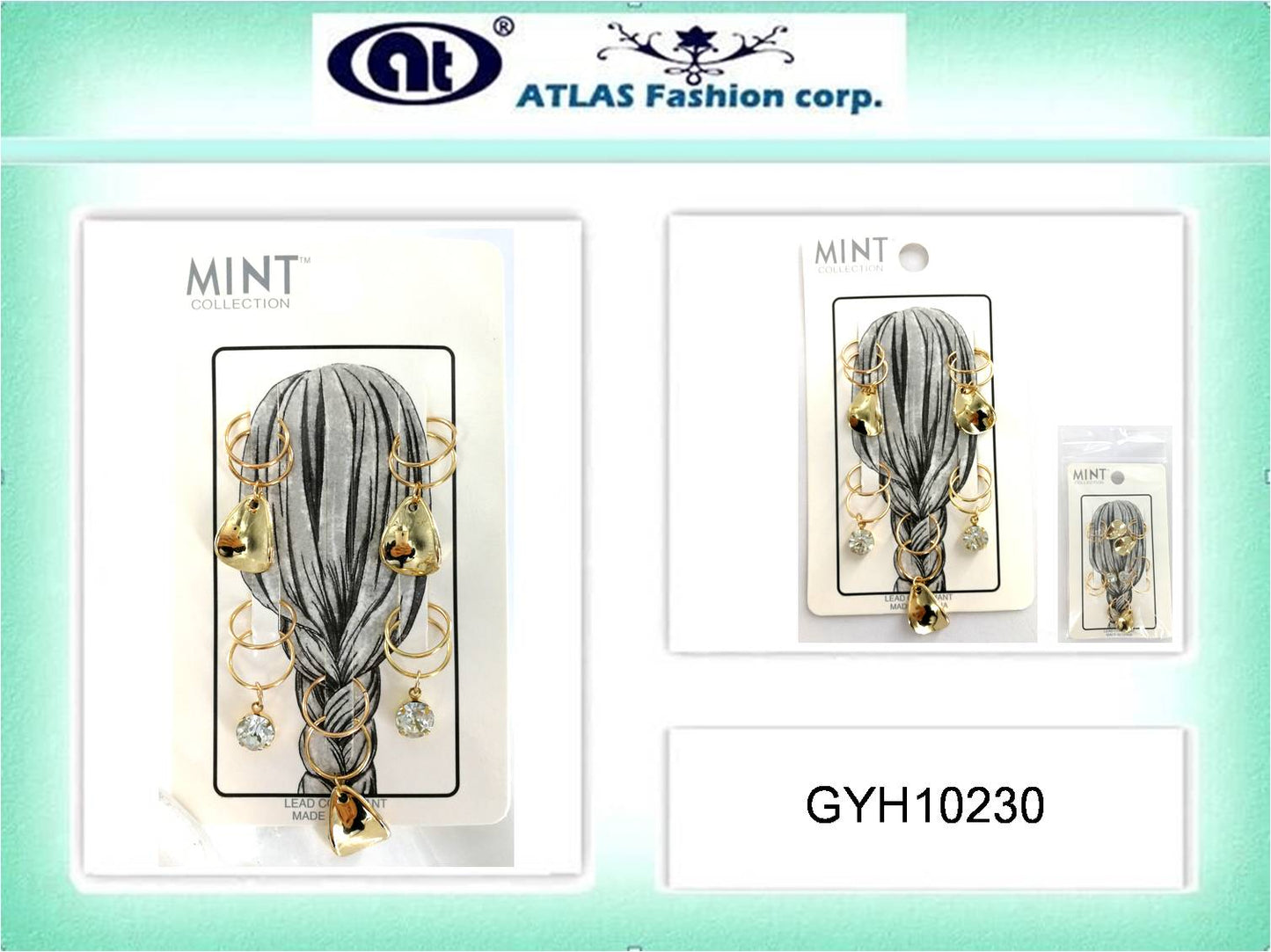 GYH10230 - Disc Hair Braid Ring & Bobby Pin Set