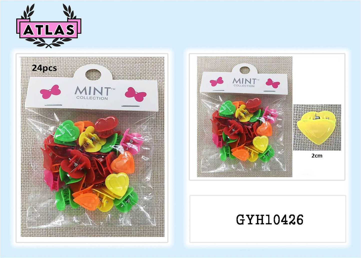 GYH10426 - Mini Rainbow Heart Claw Clips