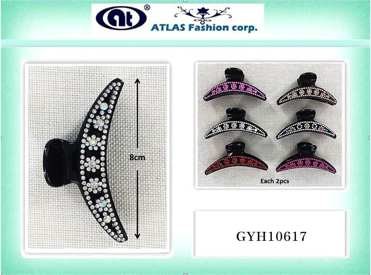 GYH10617 - Rhinestone Flower Claw Clip