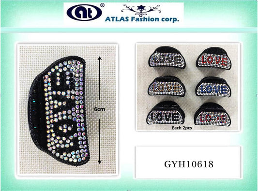 GYH10618 - Rhinestone Love Claw Clip