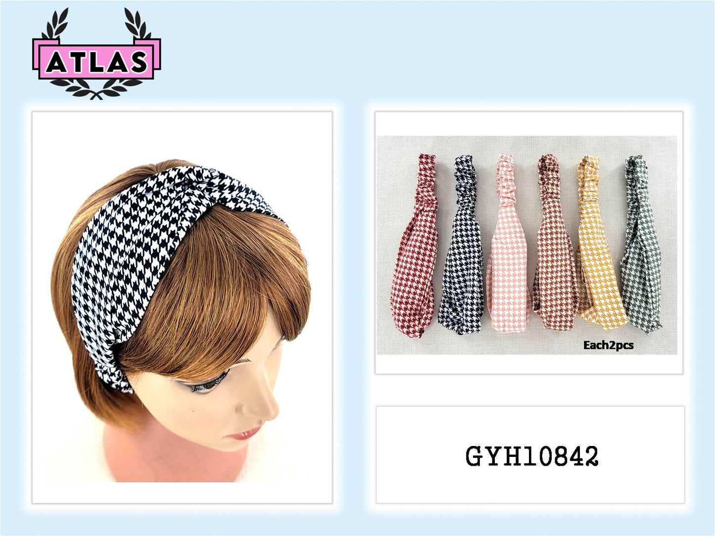 GYH10842 - Houndstooth Knotted Headband