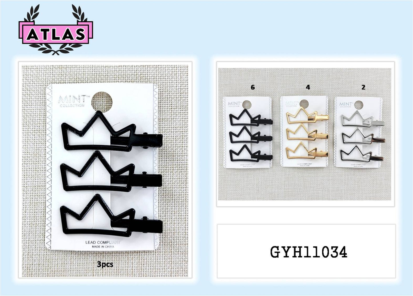 GYH11034 - Crown Hair Clip Set