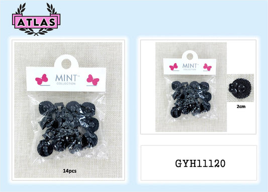 GYH11120 - Mini Black Sun Hat Claw Clips