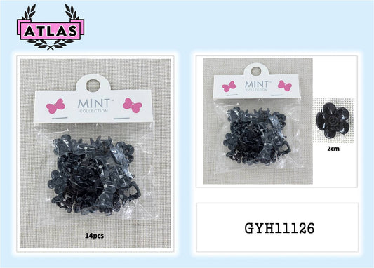 GYH11126 - Mini Black Flower Claw Clips