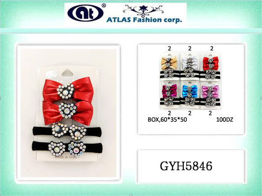 GYH5846 - Metallic Bow Hair Clip Set