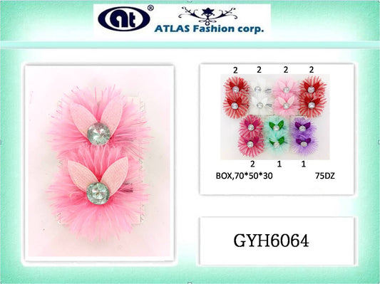 GYH6064 - Chiffon Bunny Ears Hair Clip Set