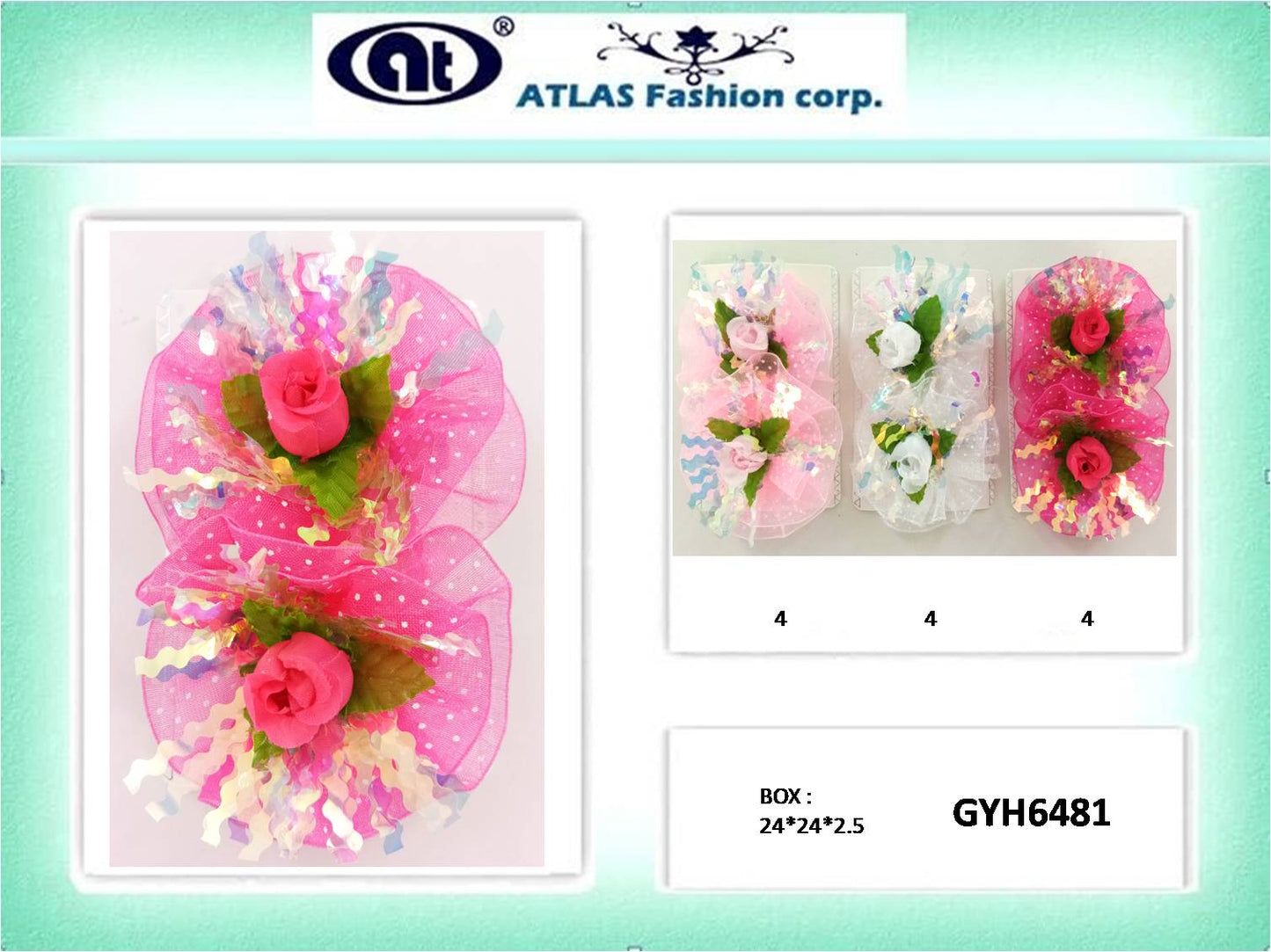 GYH6481 - Holographic Rose Hair Clip Set