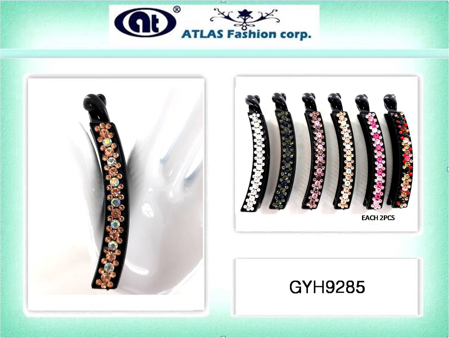 GYH9285 - Rhinestone Crystal Banana Clip