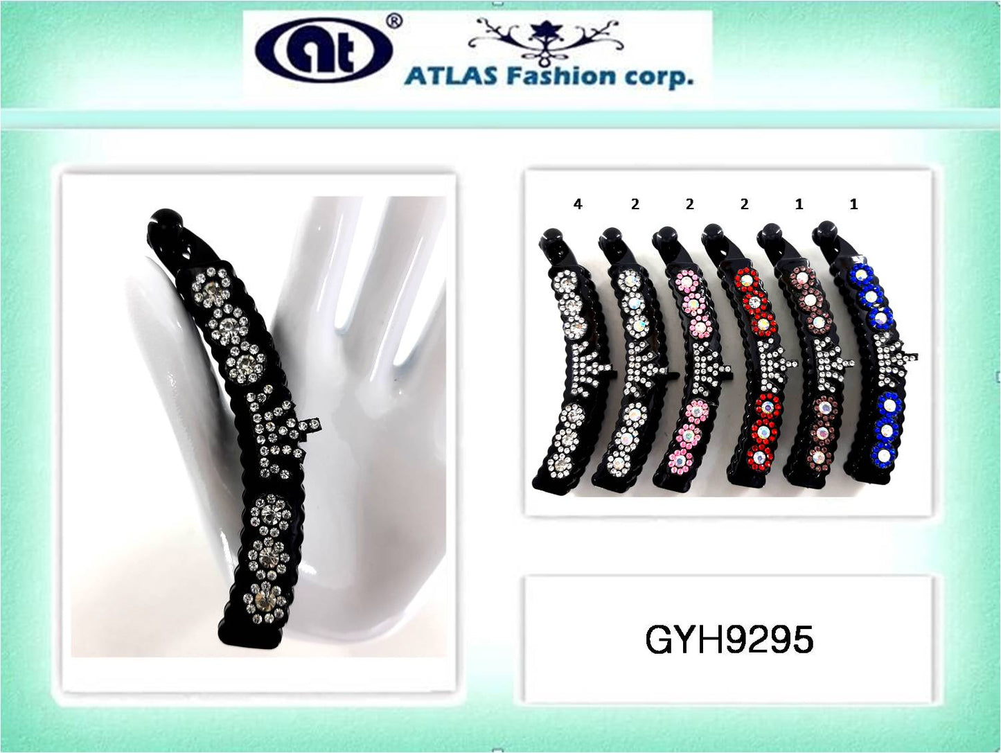 GYH9295 - Rhinestone Crown Banana Clip