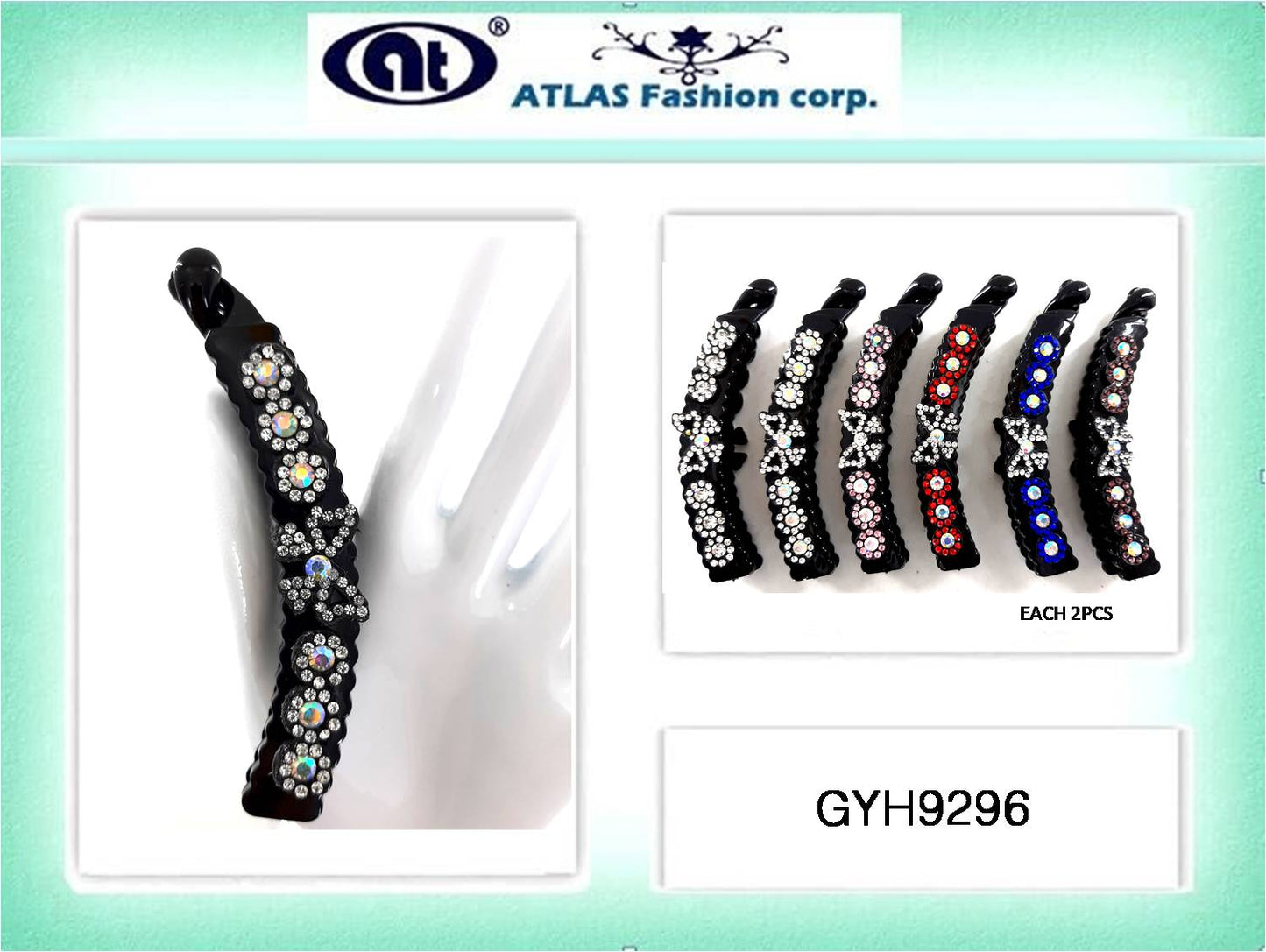 GYH9296 - Rhinestone Bow Banana Clip