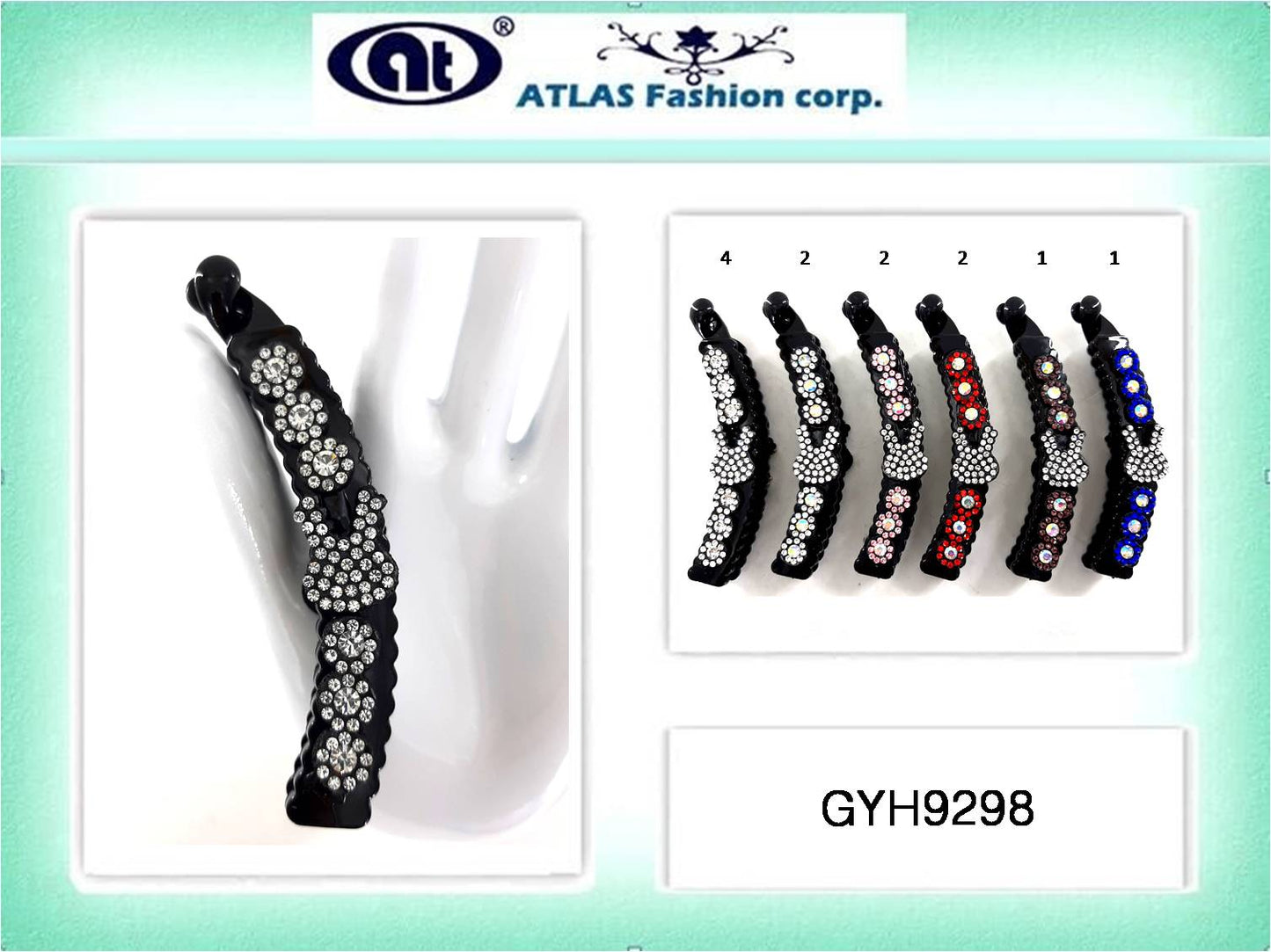 GYH9298 - Rhinestone Bunny Banana Clip