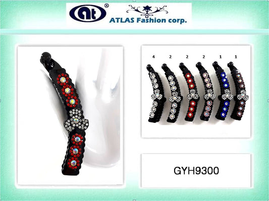 GYH9300 - Rhinestone Clover Banana Clip