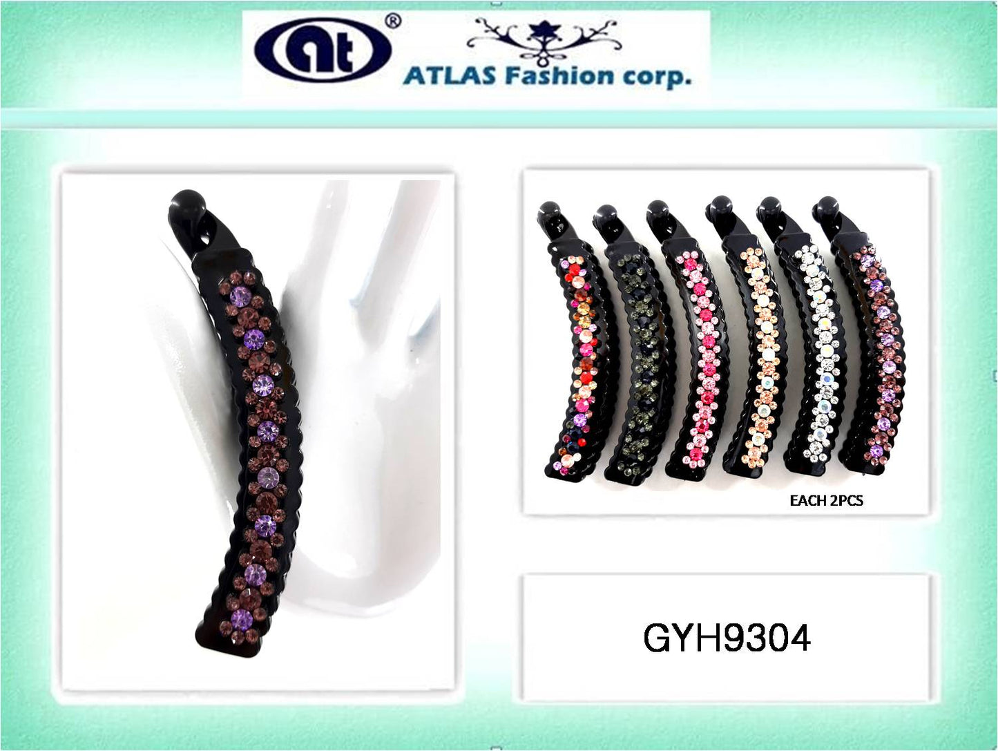 GYH9304 - Rhinestone Crystal Banana Clip