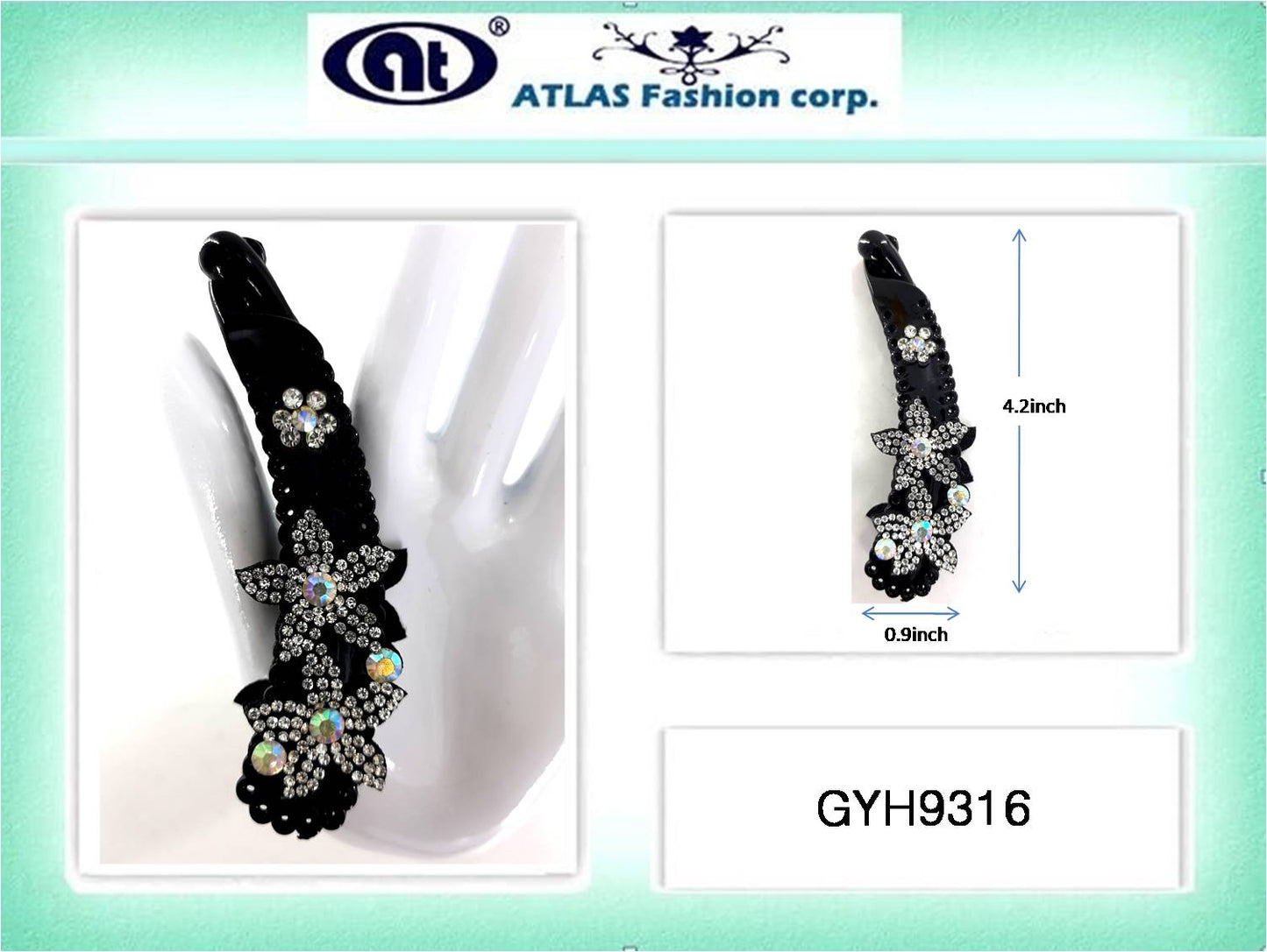 GYH9316 - Rhinestone Flower Banana Clip