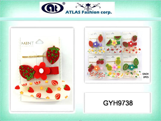 GYH9738 - Strawberry Hair Clip Set