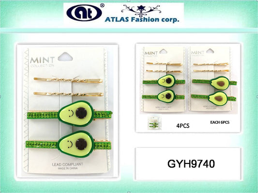 GYH9740 - Avocado Hair Clip Set