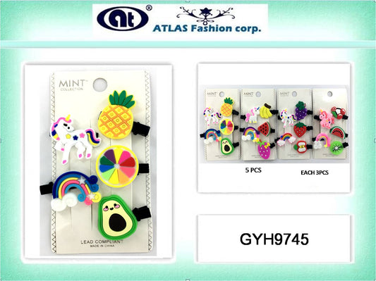 GYH9745 - Unicorn & Fruit Hair Clip Set