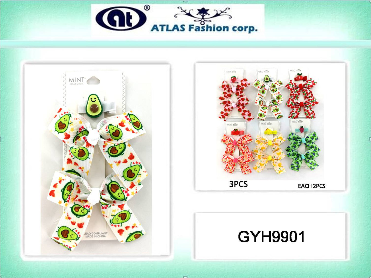 GYH9901 - Fruit Hair Bow Clip Set