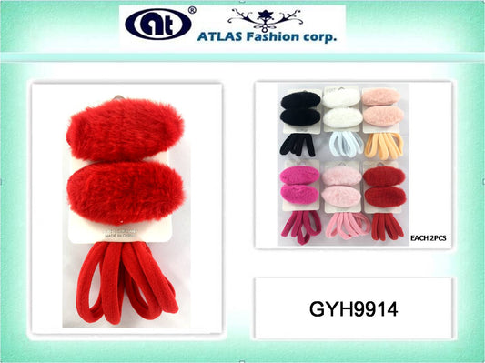 GYH9914 - Faux Fur Hair Clip Set