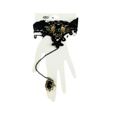 JAB24777 - Vintage Goth Lace Bracelet