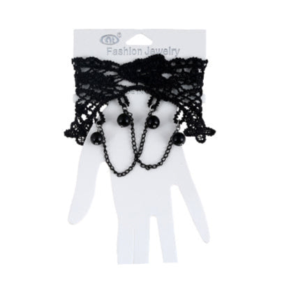 JAB24853 - Vintage Goth Lace Bracelet