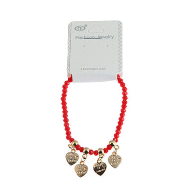 JAB28215 - Heart Charm Stretch Bracelet