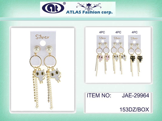 JAE29964 - Enamel Cat Earring