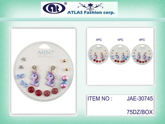 JAE30745 - 7 Pair Assorted Unicorn Earrings