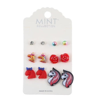 JAE30760 - 6 Pair Assorted Studs