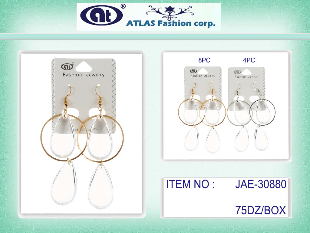 JAE30880 - Clear Bead Drop Earring