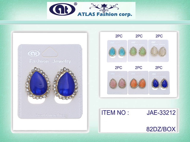 JAE33212 - Cats Eye Teardrop Post Earring