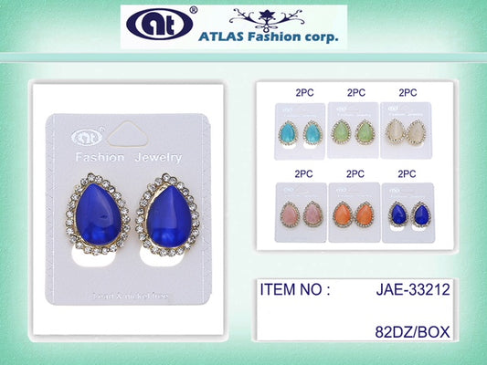 JAE33212 - Cats Eye Teardrop Post Earring