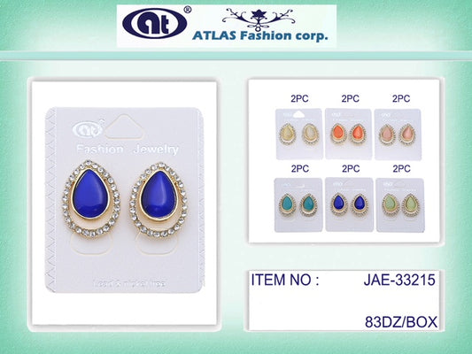 JAE33215 - Cats Eye Teardrop Post Earring