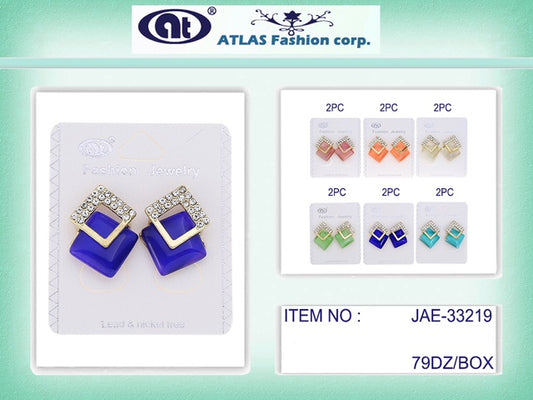 JAE33219 - Cats Eye Square Post Earring