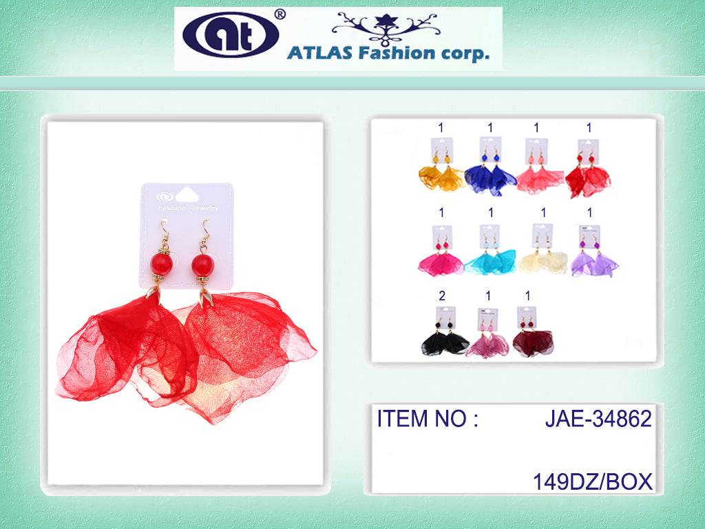 JAE34862 - Fabric Petal Earring