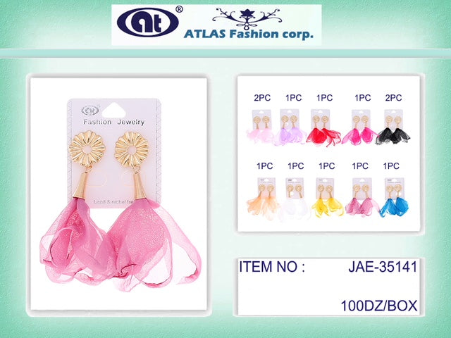 JAE35141 - Fabric Petal Earring