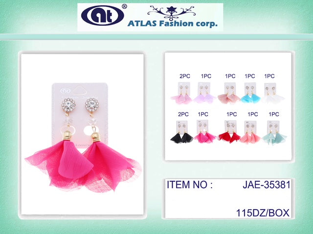 JAE35381 - Fabric Petal Earring