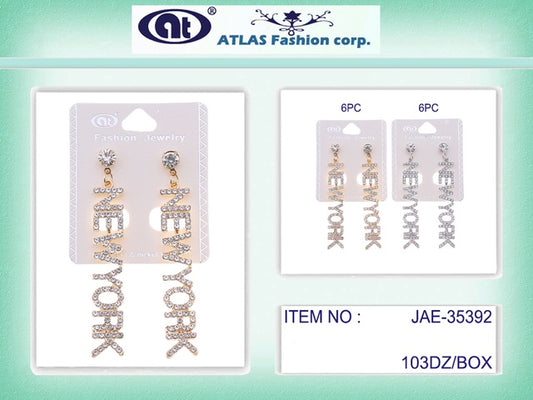 JAE35392 - Rhinestone New York Earring