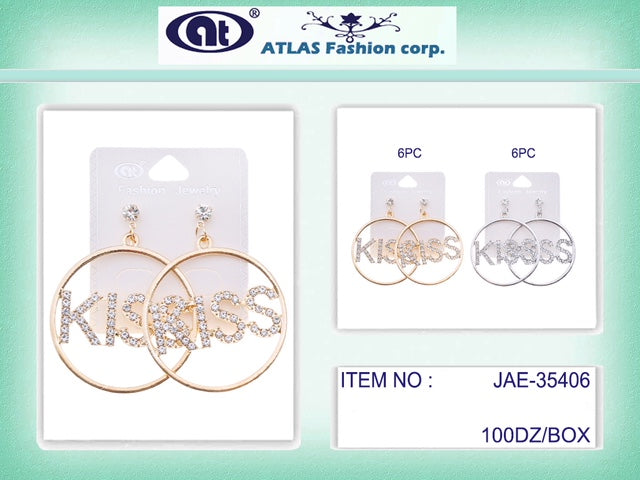 JAE35406 - Rhinestone Kiss Earring